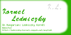 kornel ledniczky business card